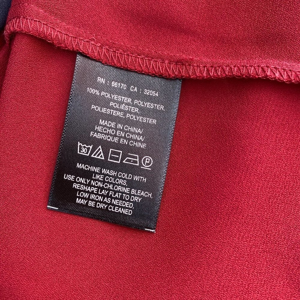 Maeve Anthropologie Red Teni Blouse Cutout Top Sz 0 - Picture 7 of 8
